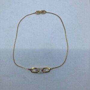 vtg 1980 GIVENCHY gold tone rhinestone chain necklace